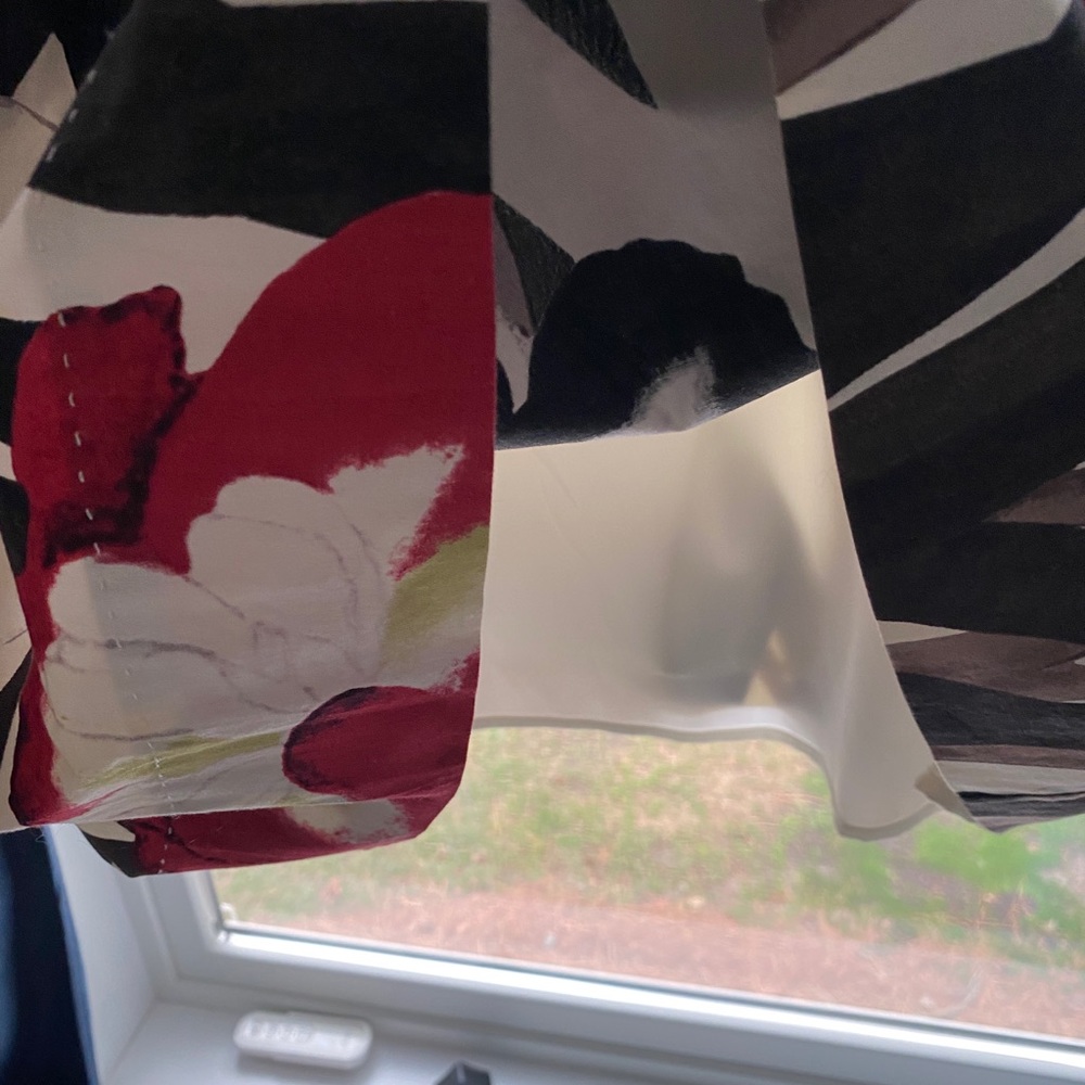 Elie Tahari Womens Zip Back Scoop Neck Pleated Abstract Midi Dress. Size 10/12 - Picture 10 of 12